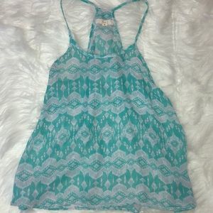 Teal Aztec Tank Top T-Shirt